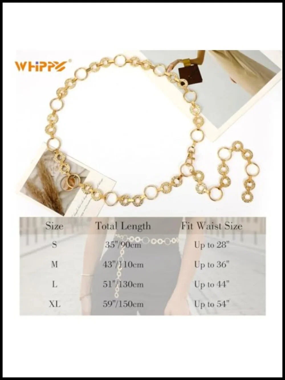 Metal Waist Chain Belt Adjustable Body Link Belts